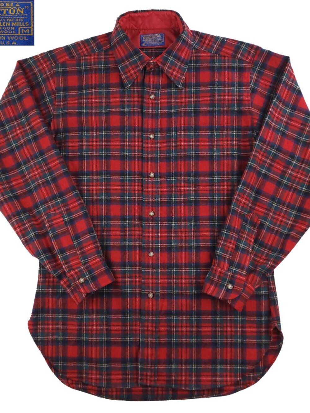 Pendleton Vintage Wool Flannel Shirt Plaid Made USA Christmas Men's Medium